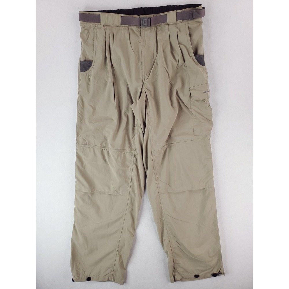 Vintage ExOfficio Pants Mens Large Khaki Nylon Hiking Cargo Quick Dry Travel 00s
